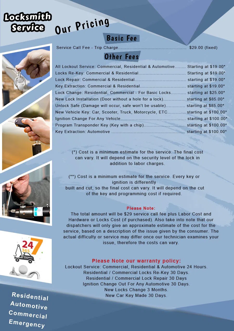 Jacksonville Lock And Key Jacksonville, FL 904-572-3253 - Pricelist-12
